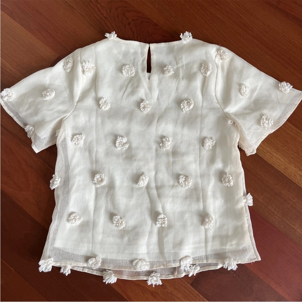 Downeast Textured Dot Blouse Sz L